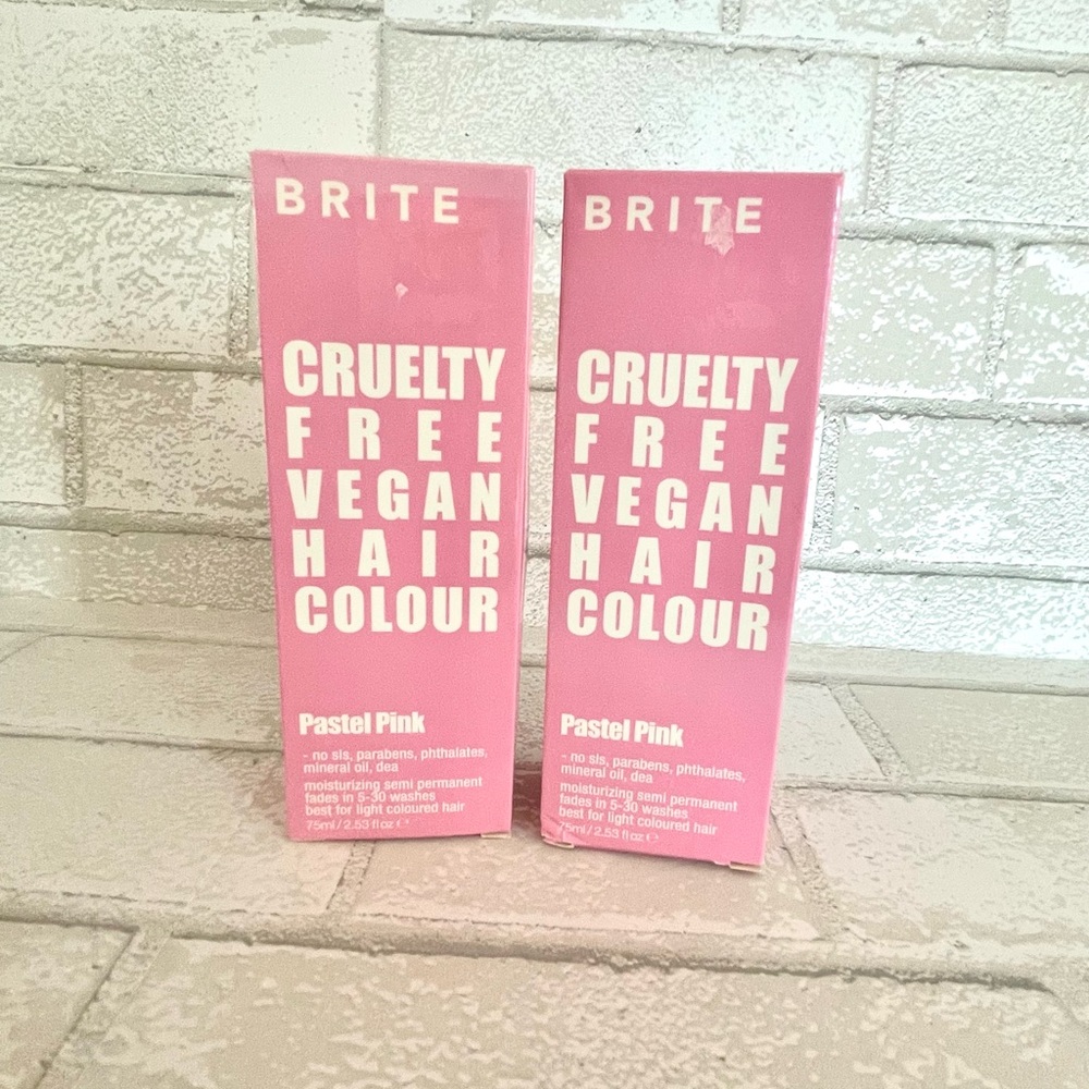 Brite Pastel Pink Cruelty Free Vegan Hair Colour TWO PACK NEW SEALED